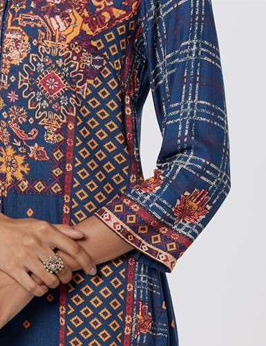 Image of BIBA Women Rayon Straight Fit Liva Printed Kurta