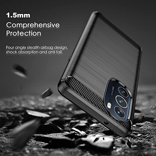 Image of Back Cover Motorola Edge 30 Pro Exclusive Premium Tough Rugged Solid Black Shock Proof Slim Armour Carbon Texture Dual Case for Motorola Edge 30 Pro (Texture Black)