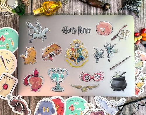 ConQuest Journals Harry Potter Watercolor Clear Stickers, Waterproof, UV & Scratch-Resistant Sticker Decals for Laptops, Water Bottles, Kindles & More, Officially Licensed (Transparent Vinyl, 50-Pack) - Thumbnail 5