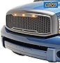 EAG Replacement Upper ABS Grille LED Grill with Amber LED Lights - Charcoal Gray Fit for 06-08 Ram 1500/06-09 Ram 2500/3500