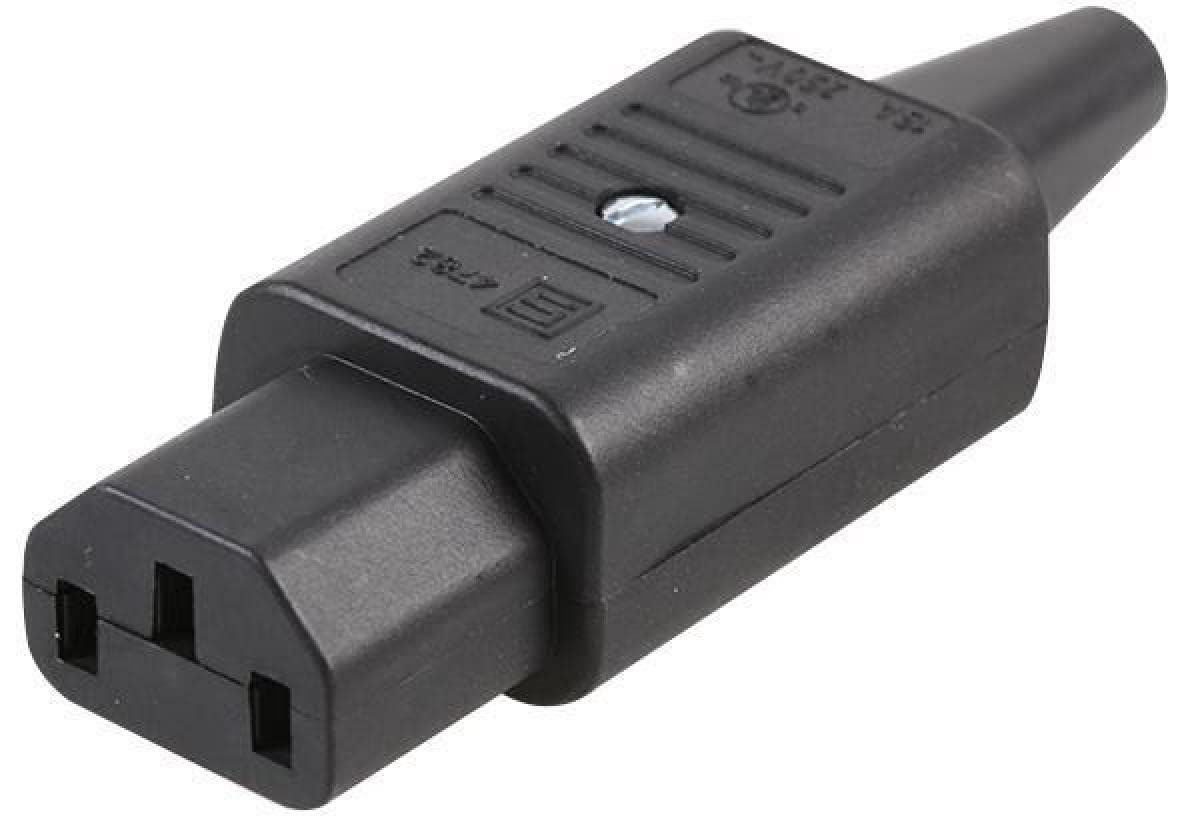 Schurter 0000 C13 Rewireable IEC Connector, Straight