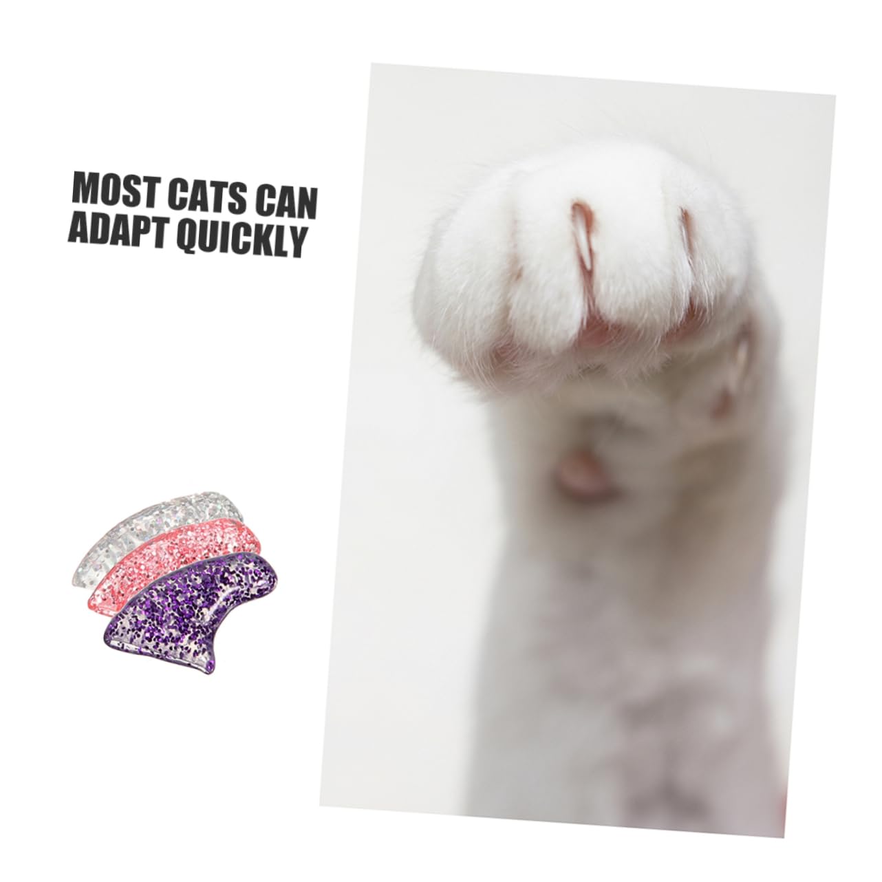 BESPORTBLE 300 Pcs Ensemble D'Ongles pour Animaux De Compagnie Capuchons pour Ongles De Chat Capuchons De Griffes Protège-Griffes De Chat Capuchons pour Chats Capuchons De Chaton Sûrs
