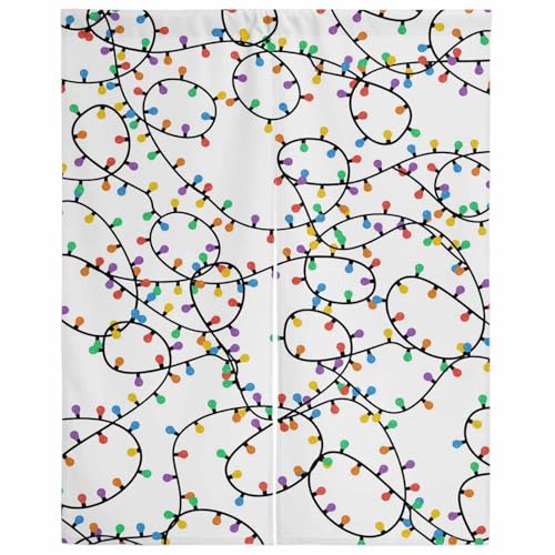 Evamona のれん 間仕切りカーテン 遮光 断熱 目隠し 幅85x丈200cm 和風 おしゃれ 暖簾 玄関 キッチン リビング 出入り口 店舗 カフェ 飲食店 春夏秋冬 インテリア装飾 クリスマス 線 ランプ