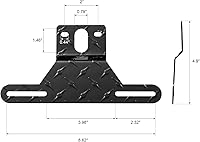 Vista 2 de CZC AUTO Soporte de luz de aluminio para matrícula de remolque con orificio de montaje de luz para remolques camiones (negro)