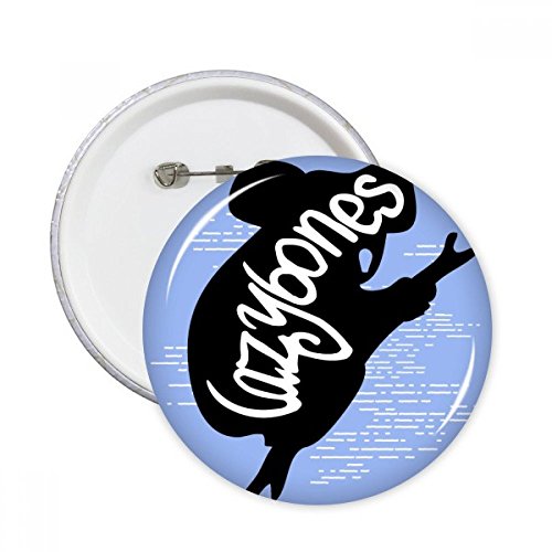 Badge silhouette paresseux DIYthinker pins noir lot de 5