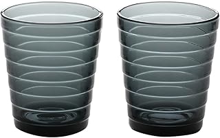 [ イッタラ ] iittala タンブラー グラス アイノアールト 220mL ペア 北欧 ガラス 食器 シンプル アアルト 1057028 ダークグレー Aino Aalto Tumbler 2 set Dark Grey [並行輸入品]