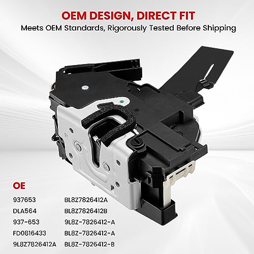 Image of SYERAL 937-653 Rear Right Passenger Side Door Latch Compatible with Ford Escape 2008-2012, Compatible with Mercury Mariner 2008-2011, Power Door Lock Actuator w /Latch Assembly