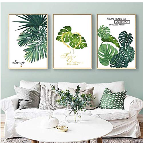 Toile Affiche Mur oeuvre Plantes Vertes Déco Salon Salle à Manger 50x70