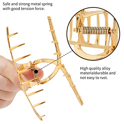 Fuystiulyo 6 Pack Large Metal Hair Claw Clips For Women, Nonslip Gold Hair Clips For Thick Thin Hair, Strong Hold Jaw Clips Hair Clamps Hair Styling Accessories (Gold) #TOP1