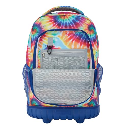 Image of Travelers Club 4 Piece Rolling Backpack Set With Accessories, Tie Dye
