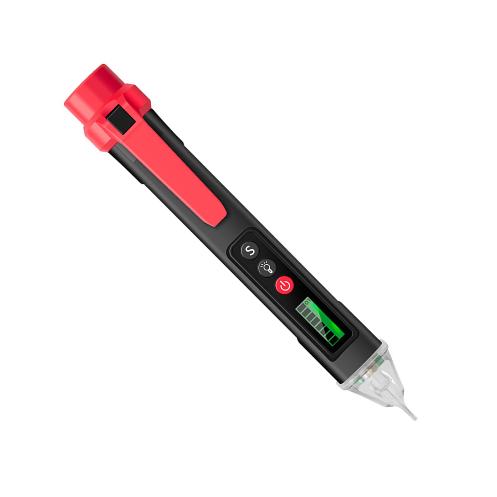 Tsophreniq Black Sensitivity Non-Contact Tester Pen With Live/Neutral Detection, Flashlight & Lcd Display For Electricians Adjustable Sensitivity Multimeter