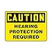 Accuform MPPA630VA Aluminum Safety Sign, Legend"Caution Hearing Protection Required", 10" x 14", Black on Yellow