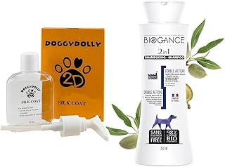 DoggyDolly PS001 Silk Coat Dog Grooming and Biogance BGCS250 Dog Shampoo Set product image