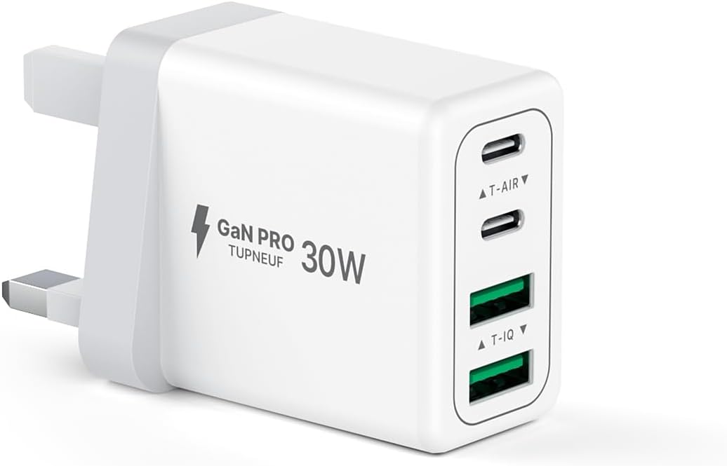 – USB C Plug, 4-Port 60W Multi Mains Wall Charger USBC Fast Charger Plug UK Dual Port PD Power Adapter(5V/3A, 9V/3A, 12V/2.5A), Type C Charging Smart Plug for iPhone 17 Pro Max 16 15 Plus, iPad, Samsung