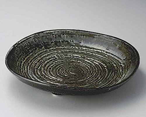Oribe 16.1Inch Set Of 5 Sushi Plates Grey Porcelain Made In Japan #TOP7