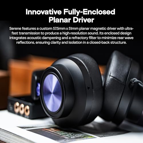Image of Linsoul Kiwi Ears x Z Reviews: Serene Planar Magnetic Driver Headphones | Over-Ear for Gaming, Fully Closed-Back, Passive Noise Cancelling, with Detachable Cable for DJ, Gamer, Musician