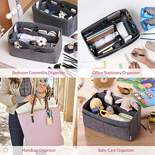 Image of Felt Purse Organizer, Multi Pocket Bag in Bag Organizer For Tote & Handbag Shaper, Speedy 30, Speedy 35 and Speedy 40,X-Large, Grey