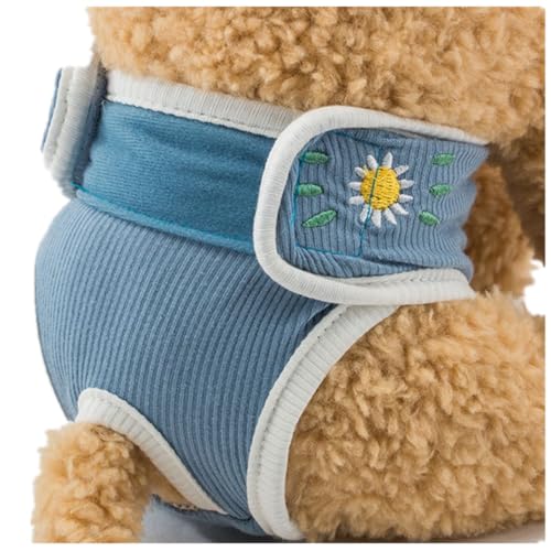 ISUPY 犬用おむつ 犬服 女の子 メス用 サニタリーパンツ 発情期 生理パンツ サイズ調整可能 着せやすい 洗濯可 再利用可能 お出かけ 雌犬 生理用品 (XS,ブルー)