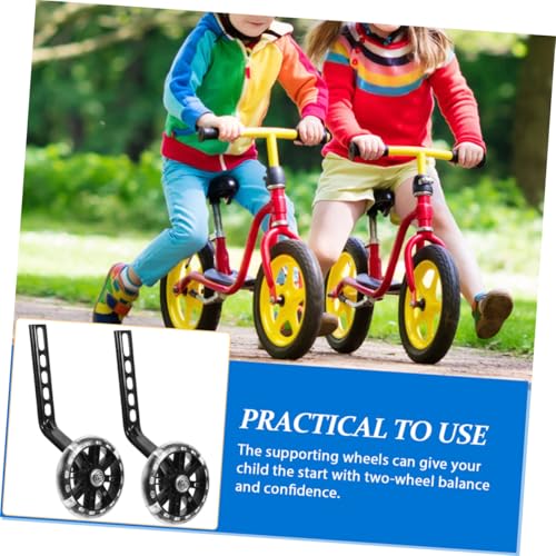 Ruedas de Entrenamiento para Bicicleta, 4 Piezas Estabilizadores Ajustables Resistentes al Desgaste, Ruedas de Equilibrio con Brackets Ajustables Negro miniatura 4