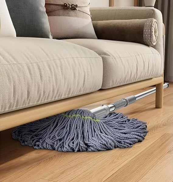 Image of Twist Mop. Self Wringing Squeeze Mop. Telescopic Extendable Long Handle. Reusable Microfiber. All Floor Cleaning. Wet & Dry Use. Home & Office.