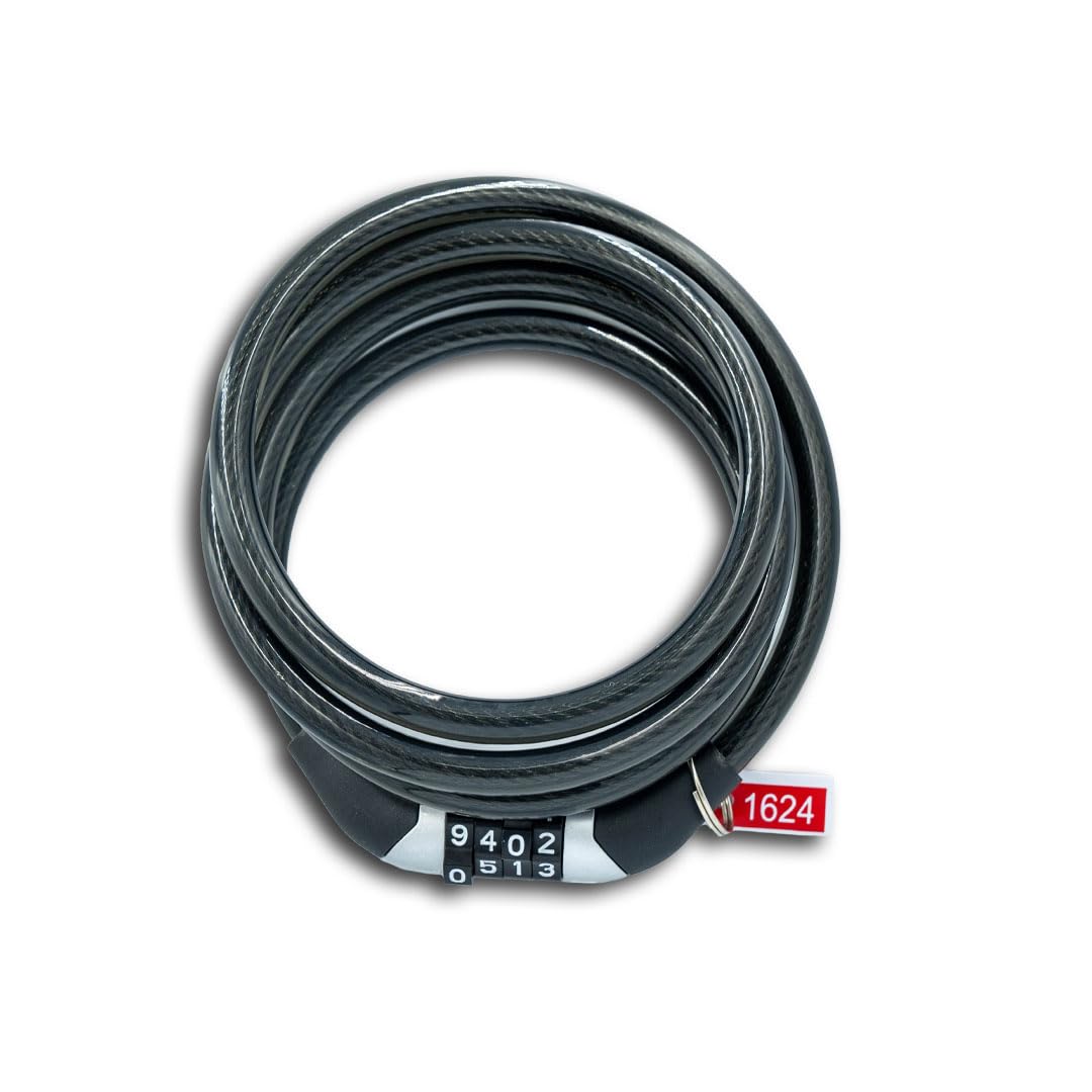Lucchetto per Bici, Lucchetto a Combinazione per Bici da 3,3 Piedi, Lucchetto a Combinazione per Bici a 4 cifre con Scheda Password Fissa a 4 cifre, Lucchetto a