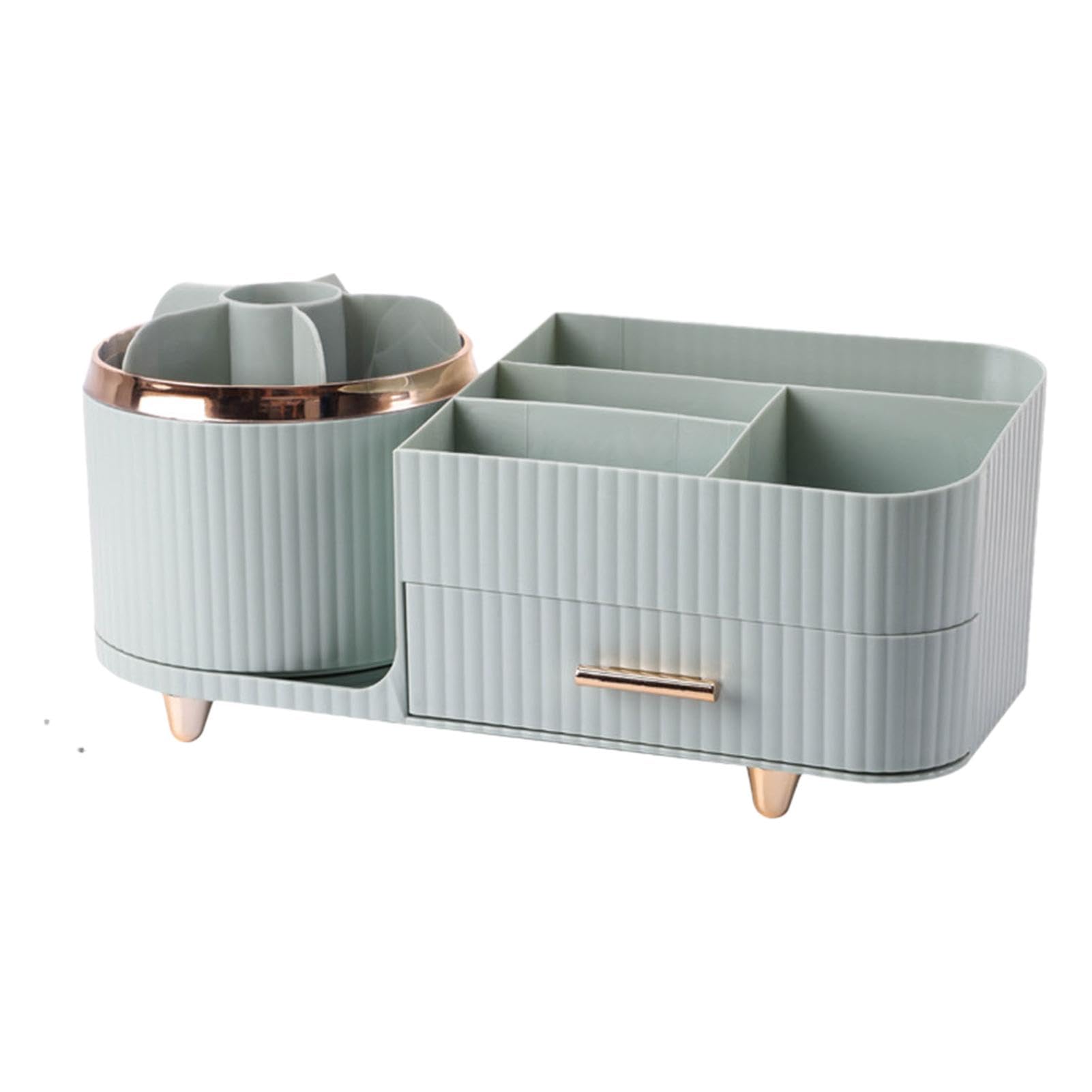 Scatola portaoggetti rotante per trucchi, organizer da scrivania, elegante ed elegante, per pennelli da trucco, eyeliner, rossetto, lozione, smalto per unghie