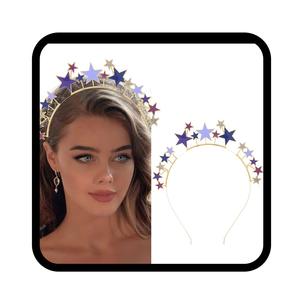 Yean Bandeau Cheveux Femme Serre-tête En Forme D'étoile à Paillettes Bande De Cheveux Accessoire Pour Femme Et Fille (B
