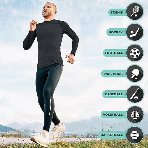 Image of Dri-Fit Long Sleeve T Shirts for Men-4 Pack- Moisture Wicking, Quick Dry Tees
