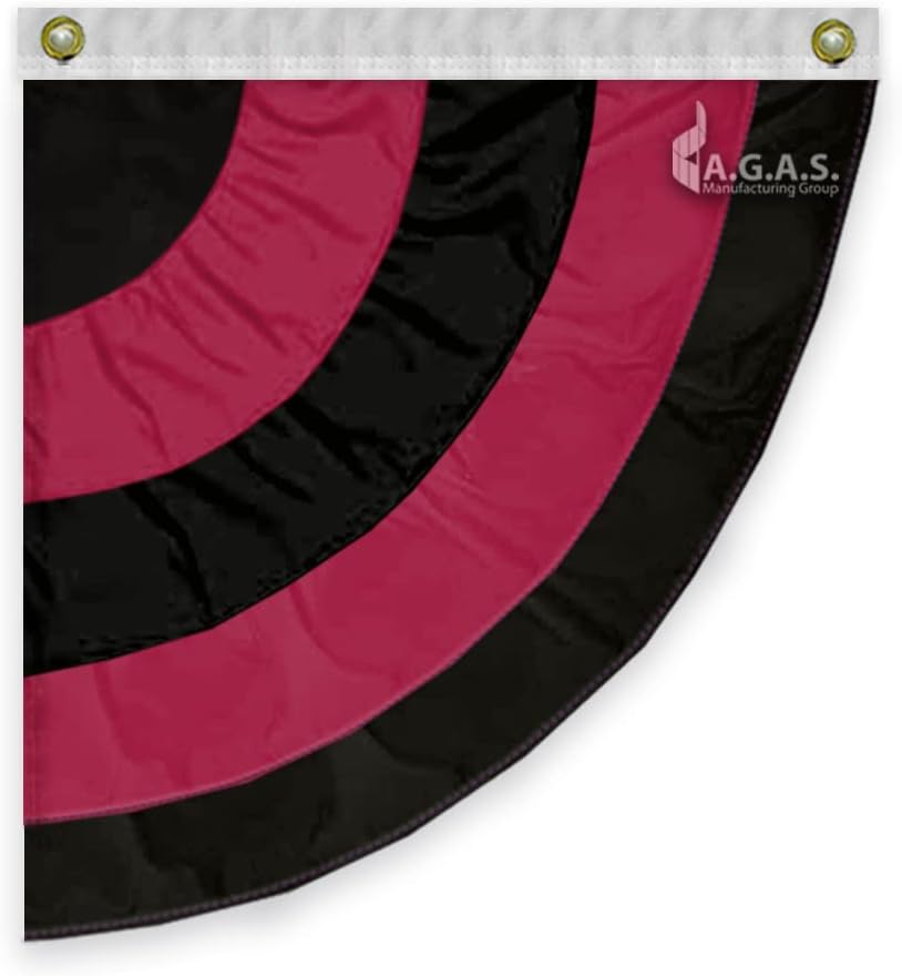 AGAS Pow Mia Wind Sock - 60 inch long - 100% Outdoor 200 Denier Nylon - Metal Hook for Hanging - You are not Forgotten Prisoner of War USA Military Patriotic Bunting - Fade Weather Resistant - Alternate Black and Red Tails.