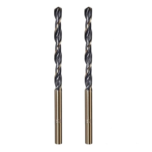 FOCMKEAS Brocas helicoidales de acero de alta velocidad 4341 con vástago recto de 0.236 pulgadas (0.236 in) con revestimiento dorado y negro para