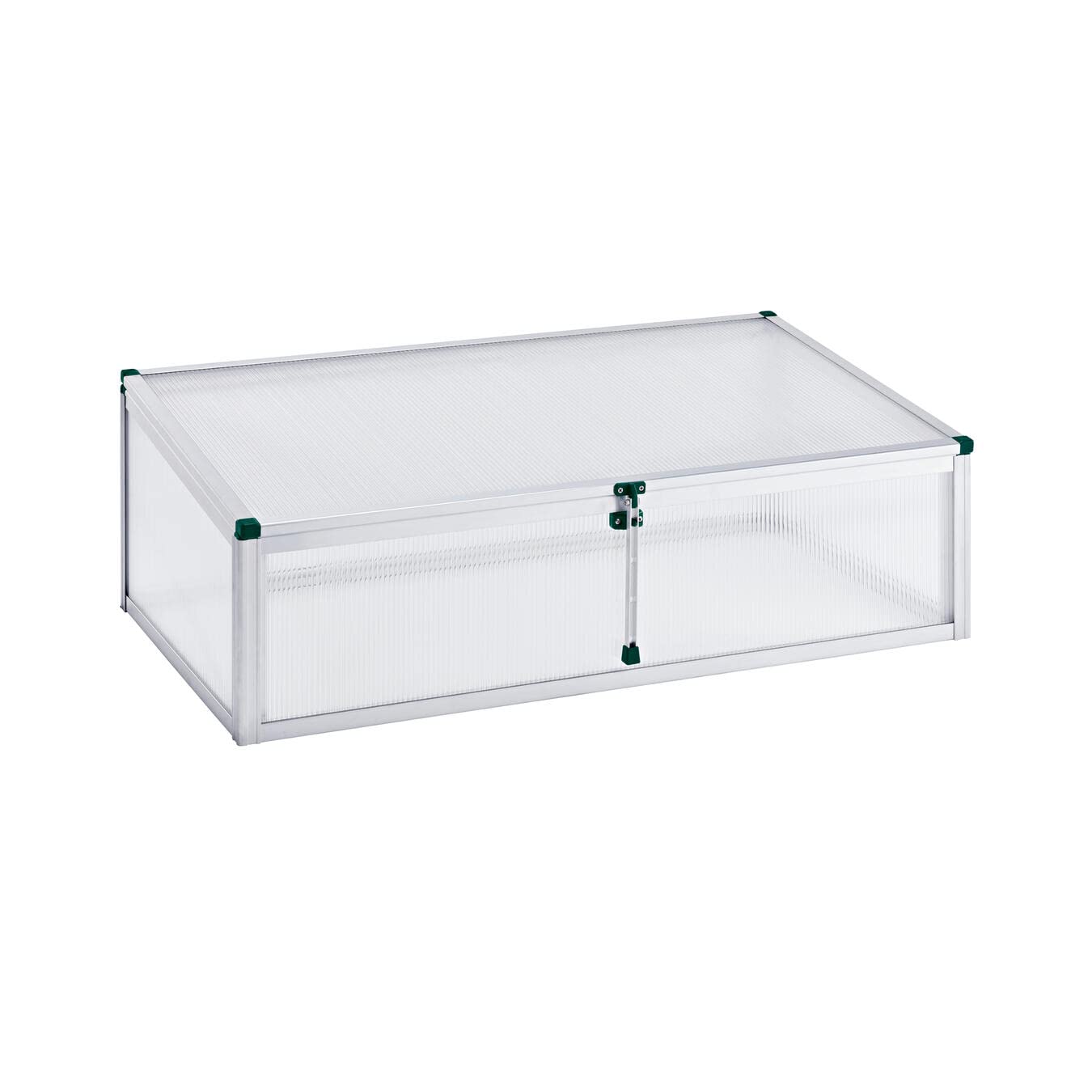 Beckmann Frühbeet Typ Allgäu Modell FSH [10 Jahre Garantie] Hagelfeste 6mm Polycarbonatplatten I Made in Germany I UV-Schutz I Premium Aluminium Mini Gewächshaus I 98x58cm