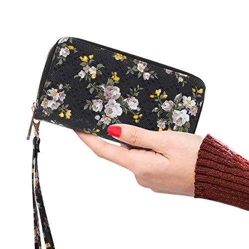 Image of XEYOU Double Zipper Long Clutch Wallet Cellphone Wallet for Women with Removable Wristlet Strap for Credit Card, Cash, Coin, Bill