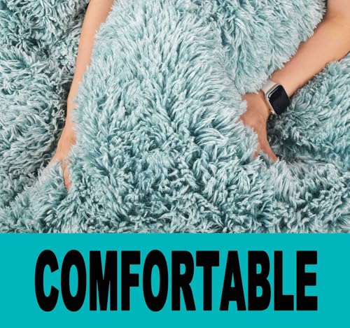 Image of Fluffy Bean Bag Chair, 3FT Round Memory Foam Filled Bean Bag for Teens & Kids, Ultra Soft Faux Fur Fabric Bean Bag Chairs for Playroom, Living Room, Bedroom, Dark Green
