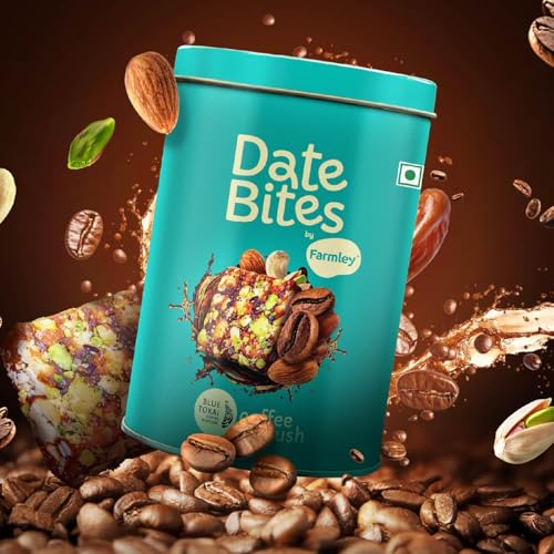Image of Farmley Coffee Rush Date Bite 200 gm I Dates Barfi Made with Dates, Coffee Powder,Pista, Cashews, Almonds, Honey and Pure Ghee I Dry Fruits Nuts, Healthy Snacks Sweets,Gluten Free, No Added Sugar