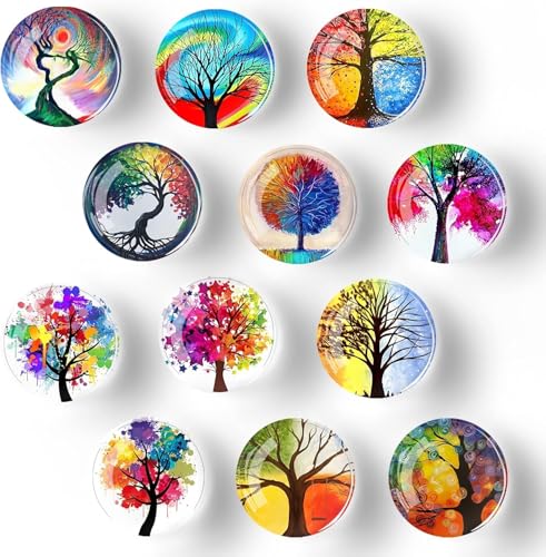 Image of Colorfull Fridge Magnets Marble Texture Crystal Refrigerator Glass Magnet Decorative Fridge Strong Small Cute Colorful Magnet for Kitchen Office Whiteboards Cabinets Photos Party (Design 2)