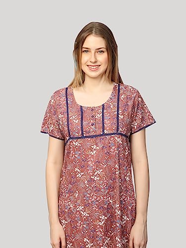 Image of Evolove Women's Viscose Liva Long Maxi Night Gown Nighty Dress with Pocket, Super Soft Comfortable (LNG-Rayon)