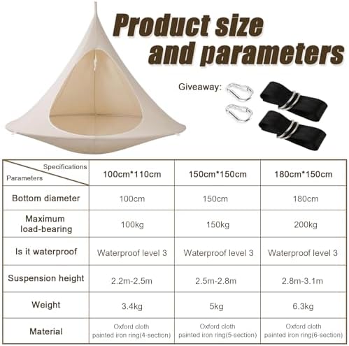 Outdoor Indoor Saucer Swing Hammock Chair - Round Swing for Kids & Adults, 220-440lbs Capacity, Durable Polyester Canvas, Includes Straps & Buckle for Easy Setup