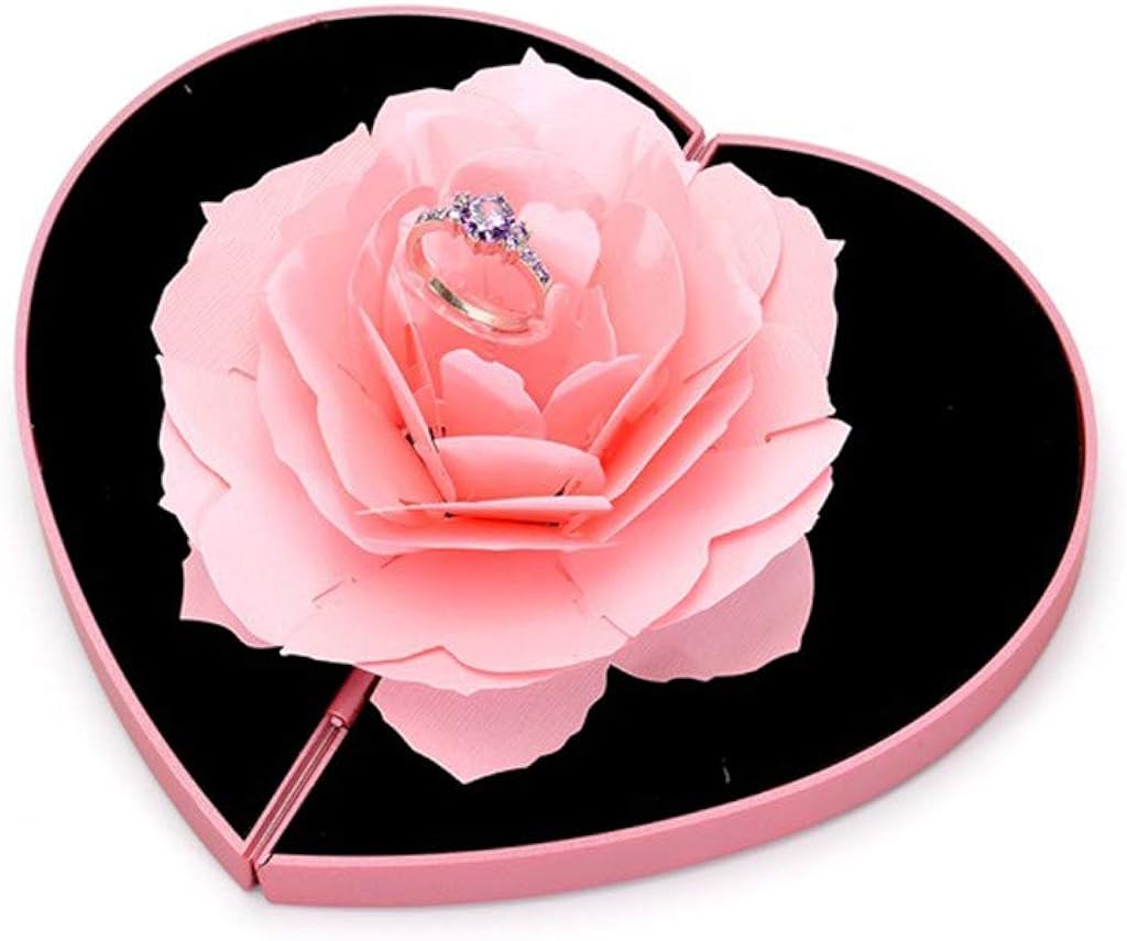 Travel Jewellery Box Ring Marriage Rotating Rose Jewelry Box Jewelry