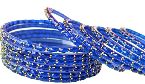 Image of JPS Plain and Glossy Finished Raindrop Glass Bangles Set for Women & Girls | Traditional Ethnic Chudi for Wedding, Party & Regular- Set of 12 Pcs of One Colour | Wedding Special