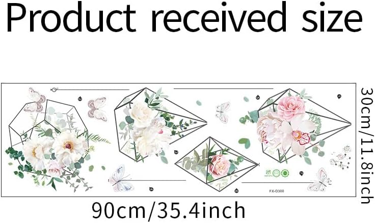 Miniatura 2 de Calcomanías de pared de cesta colgante de flores, cesta de plantas verdes florales extraíbles, calcomanías de pared de vinilo para despegar y pegar,