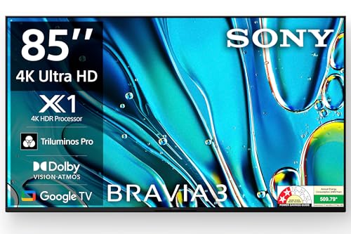 Sony BRAVIA 3 Series 215 cm (85 inches) 4K Utra HD AI Smart LED Google TV K-85S30 (Black)-3 Years Warranty for Limited Period