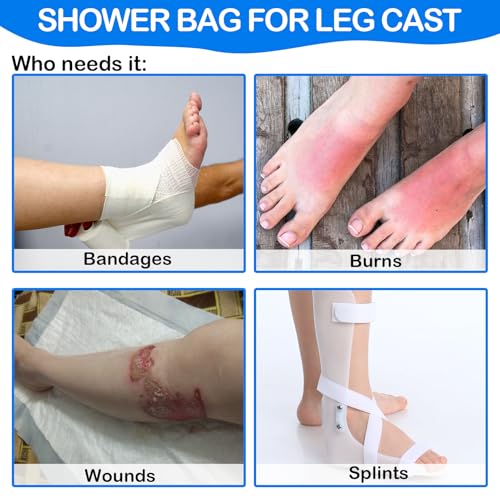 Duschschutz Bein, Wiederverwendbar Beinschutz Beim Baden, Wasserdichte Beinabdeckung Für Die Dusche, Wasserdichter Gipsschutz Für Die Beine Und Füße, 76cm