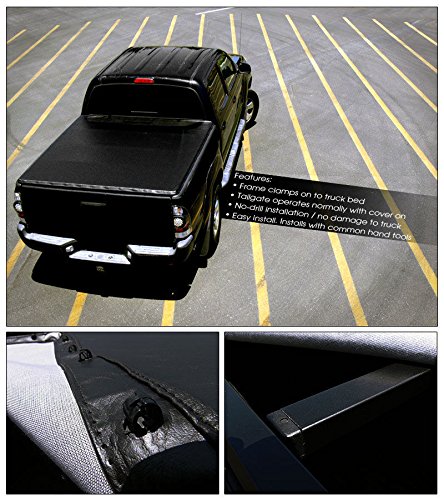 Vxmotor For 2005-2013 Nissan Frontier (Crew Cab), 5' Short Bed Vinyl Tonneau Cover (Hidden Snap Soft Roll-Up) #TOP3