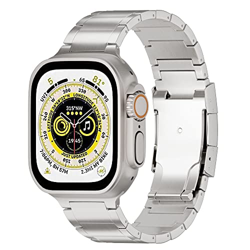 LDFAS Compatible for Apple Watch Ultra 2 Band 49mm Titanium Metal Watch Strap with Double Button Clasp for iWatch Bands Compatible for Apple Watch Series 9/8/7/6/5 45mm 44mm Bands - Image 2