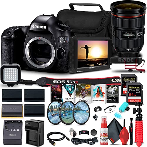 Canon EOS 5DS R Cámara DSLR con lente EF 24-70mm y micrófono miniatura 1