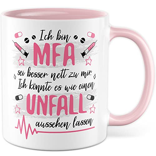 MFA Tasse Krankenhaus Geschenkidee Arztassistentin Kaffeetasse Geschenk f&uuml;r Medizinische Fachangestellten Kaffeebecher Sanit&auml;terin Becher