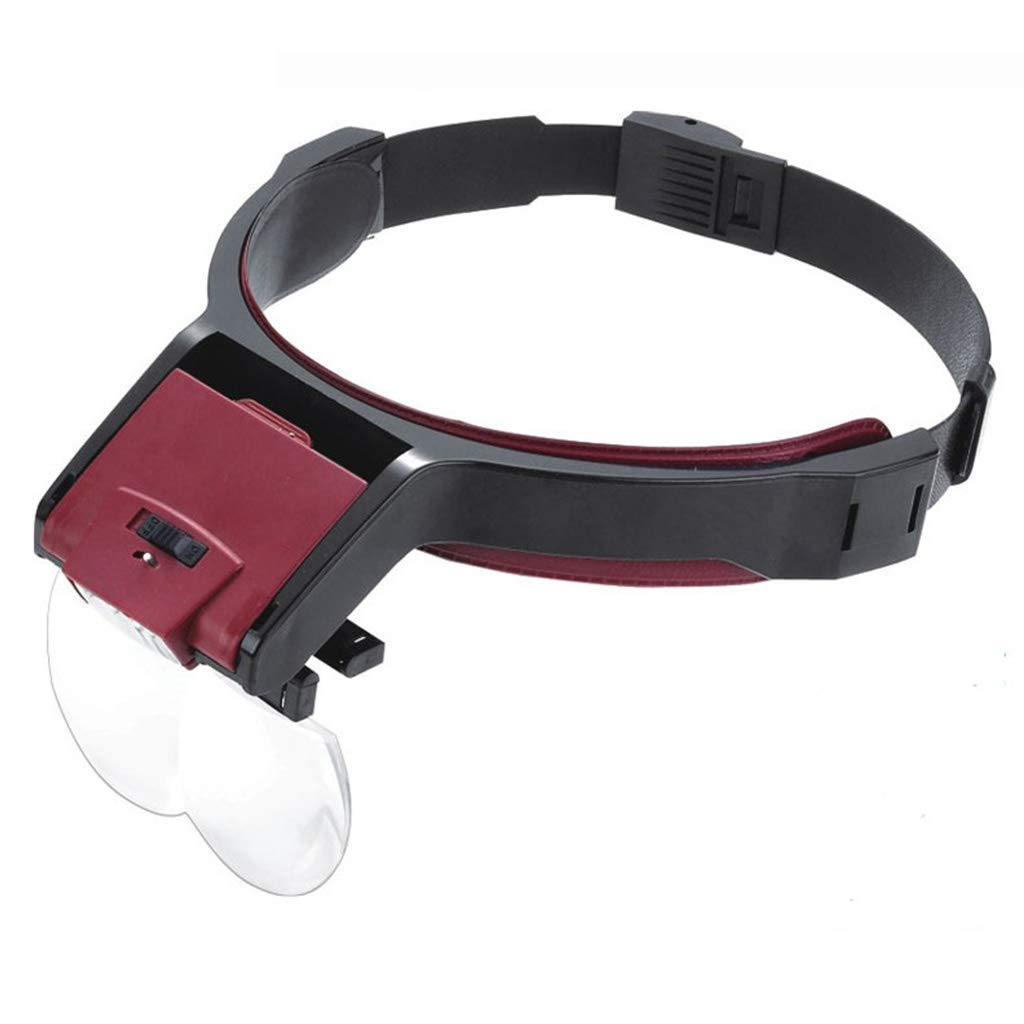asdchZen Head-Mounted Magnifier With Detachable Lights,4 Lenses Hands- Magnifying Glass,Suitable For Reading,Repair And Identification