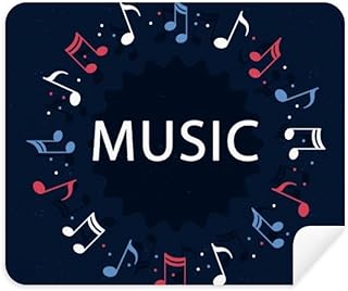 Red Blue Round-Shaped Music Notes Cleaning Cloth Screen Cleaner 2pcs Suede Fabric