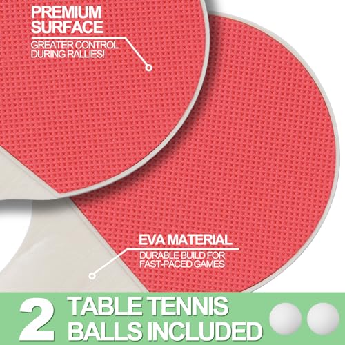 RAYKEEP Mini Foldable Table Tennis Table, 48\" Portable Ping Pong Game Table for Indoor & Outdoor, Table Tennis Table Set w/Net, 2 Paddles, 2 Balls, No Assembly