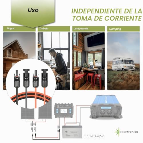 Cable solar 2 x 7 m SOLARTRONICS para evitar pérdidas de energía 3